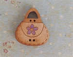 Picture of Wooden Handbag, Purple flower